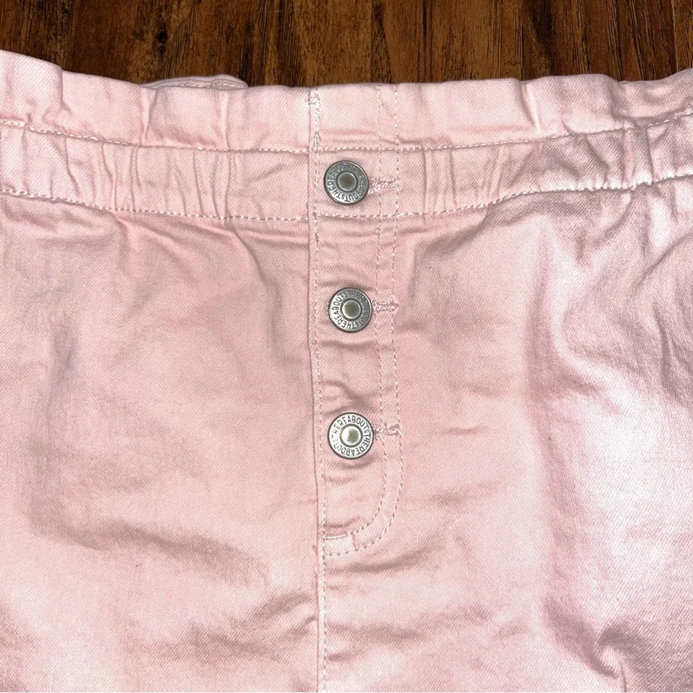 Chic Pink Paperbag Top Pencil Skirt